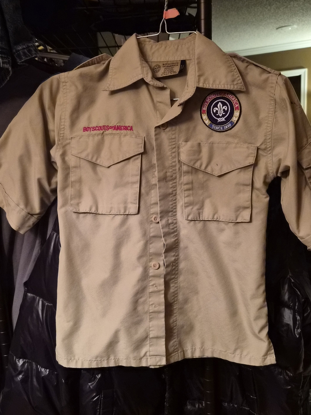Boys Scouts of America Youth Small Khaki Button-Front Shirt
